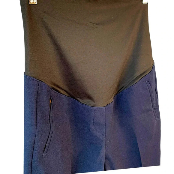 Ann Taylor Loft Maternity Casual Trouser Dress Pants Size 10M Navy Straight Leg - Picture 7 of 16